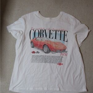 Hybrid Apparel Corvette Graphic Tee - White and Red